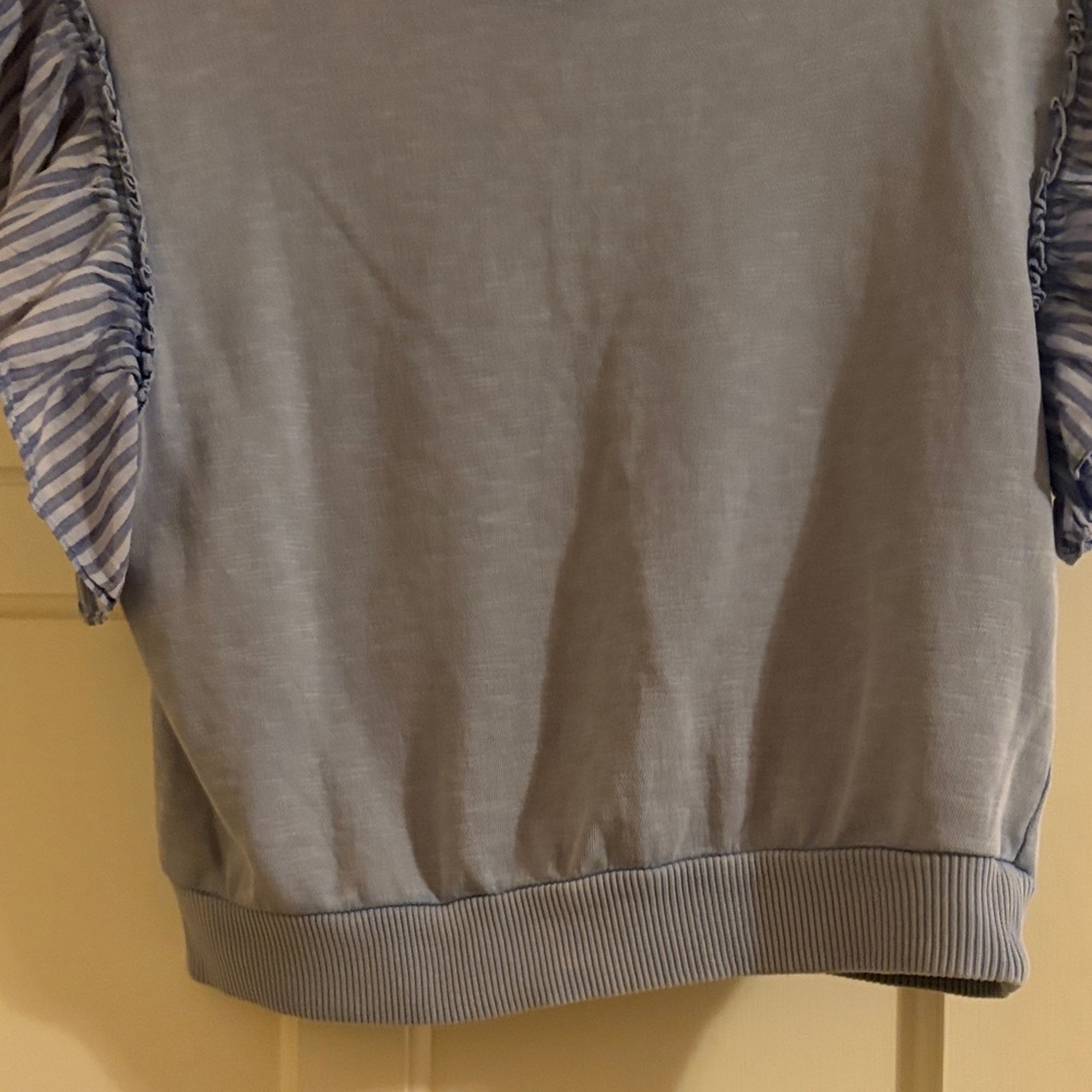 Blue Ruffle Sleeve Top - Picture 4 of 8